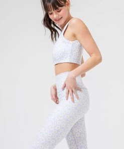 Terez New Arrivals Dusty Blue Daisy TLC Sports Bra