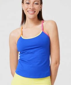 Terez New Arrivals Electric Blue Colorblock TLC Y-Back Tank