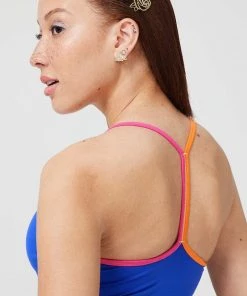 Terez New Arrivals Electric Blue Colorblock TLC Y-Back Tank