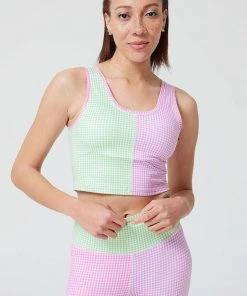 Terez Pastel Gingham TLC Crop Top