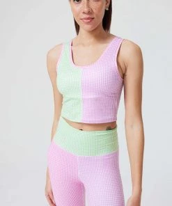 Terez Pastel Gingham TLC Crop Top