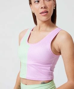 Terez Pastel Gingham TLC Crop Top