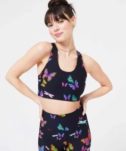 Terez New Arrivals Neon Butterflies DuoKnit Sports Bra