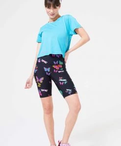 Terez New Arrivals Neon Butterflies DuoKnit Bike Shorts