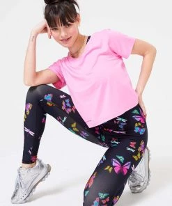 Terez New Arrivals Grapefruit WorkIt Crop Tee