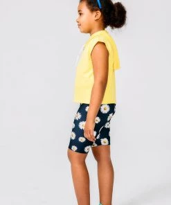 Terez New Arrivals Girls Yellow Crop Hoodie