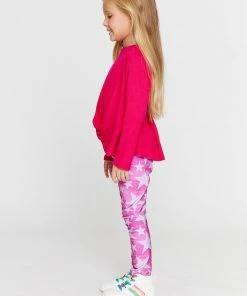 Terez Girls Pink Hologram Stars Leggings
