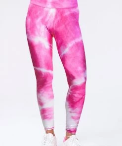 Terez Pink Tie Dye Hi-Shine Leggings
