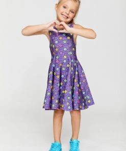 Terez Girls Rainbow Smiles Skater Dress
