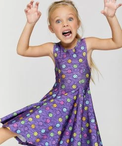 Terez Girls Rainbow Smiles Skater Dress