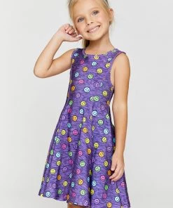 Terez Girls Rainbow Smiles Skater Dress