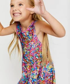 Terez Girls Rainbow Sprinkles Skater Dress