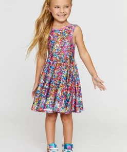 Terez Girls Rainbow Sprinkles Skater Dress