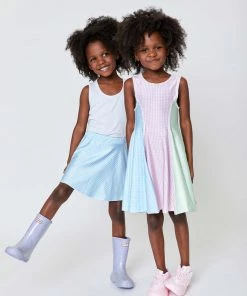 Terez New Arrivals Girls Blue Gingham Skater Skirt