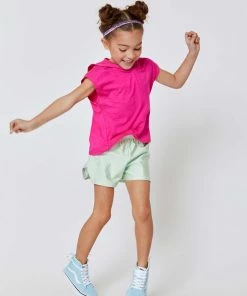 Terez New Arrivals Girls Hot Pink Crop Hoodie