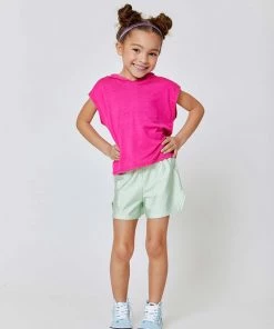 Terez Girls Lime Gingham Gym Shorts