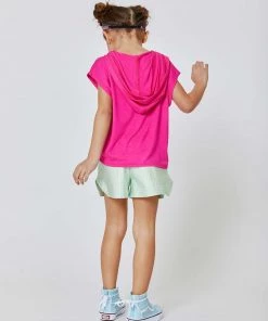 Terez New Arrivals Girls Hot Pink Crop Hoodie