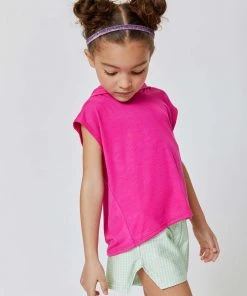 Terez Girls Lime Gingham Gym Shorts