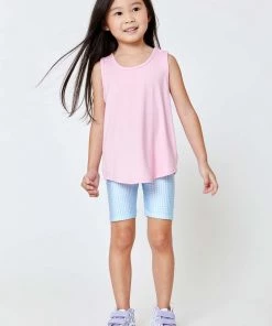 Terez Girls Blue Gingham Bike Shorts