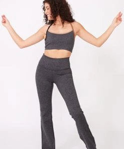 Terez TLC Shop Dark Heathered Gray TLC Flare Leggings