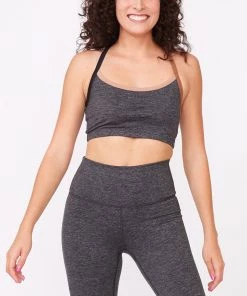 Terez X Goop Dark Heathered Gray Colorblock TLC Y-Back Bralette