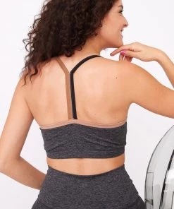 Terez X Goop Dark Heathered Gray Colorblock TLC Y-Back Bralette