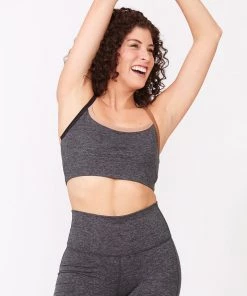 Terez X Goop Dark Heathered Gray Colorblock TLC Y-Back Bralette