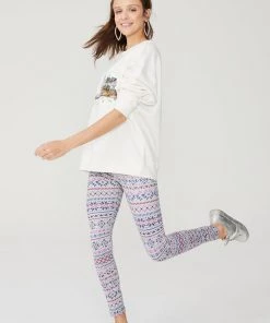 Terez TLC Shop Collegiate Gray Fair Isle TLC Leggings