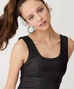 Terez Onyx Sparkle TLC Crop Top TLC Shop 8 Terez Onyx Sparkle TLC Crop Top TLC Shop