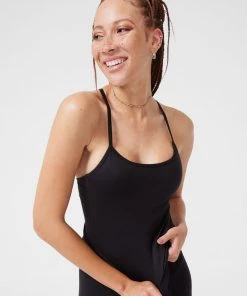 Terez Jet Black TLC Y-Back Tank Tennis