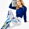 Terez Dove Gray Sound Splatter DuoKnit Leggings