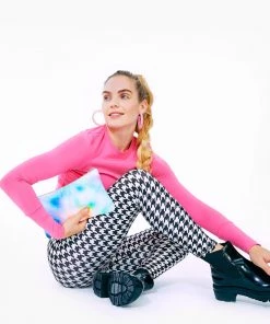 Terez Houndstooth Hi-Shine Leggings