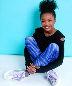 Terez Girls Purple Zebra Leggings